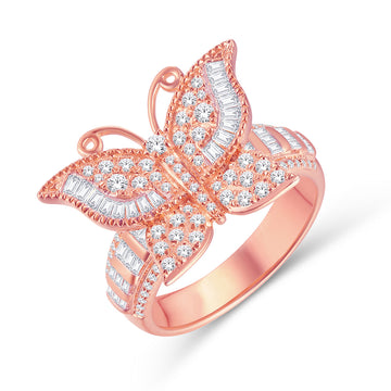 10KT All Rose Gold 1.00 Carat Butterfly Ladies Ring-0224049-ALR