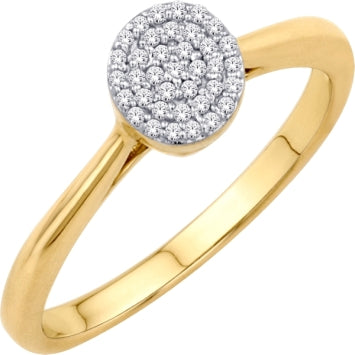 10KT Yellow Gold 0.12 Carat Round Ladies Ring-0225638-YG