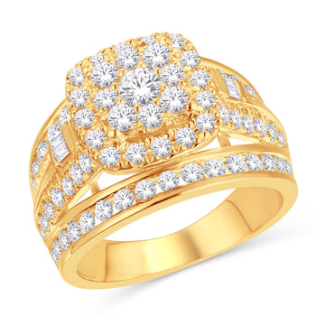 10KT All Yellow Gold 1.92 Carat Cushion Ladies Ring-0225647-ALY