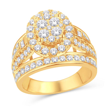 10KT Two-Tone (Yellow and White) Gold 1.92 Carat Oval Ladies Ring-0225652-YW