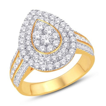 10KT Yellow Gold 1.39 Carat Pear Ladies Ring-0225666-YG