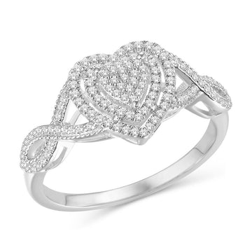 10KT White Gold 0.23 Carat Heart Ladies Ring-0225681-WG