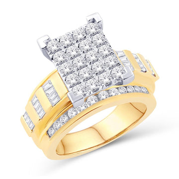 10KT Yellow Gold 1.00 Carat Square Ladies Ring-0225797-YG