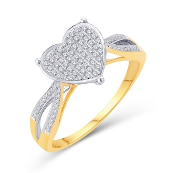 10KT Yellow Gold 0.15 Carat Heart Ladies Ring-0225974-YG