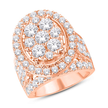 10KT Rose Gold 2.97 Carat Round Halo Cluster Ladies Ring-0226050-RG