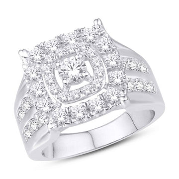 10KT White Gold 2.76 Carat Square Ladies Ring-0226055-WG