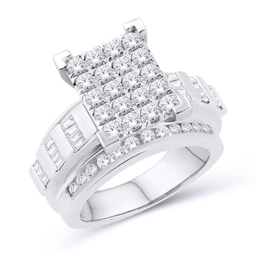 10KT White Gold 2.00 Carat Square Ladies Ring-0226097-WG