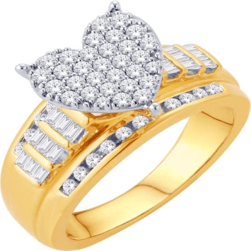 10KT White Gold 1.00 Carat Heart Ladies Ring-0226117-WG