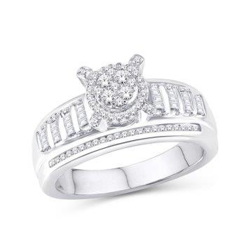10KT White Gold 2.00 Carat Cinderella Ladies Ring-0226130-WG