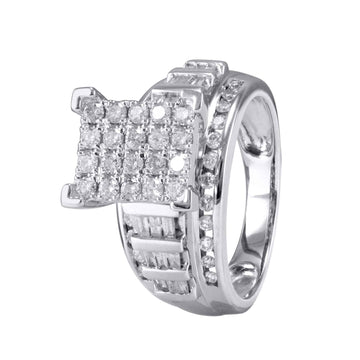 10KT White Gold 4.00 Carat Square Ladies Ring-0226164-WG