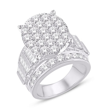 10KT White Gold 4.00 Carat Oval Ladies Ring-0226169-WG