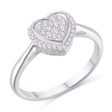 10KT White Gold 0.20 Carat Heart Ladies Ring-0226210-WG