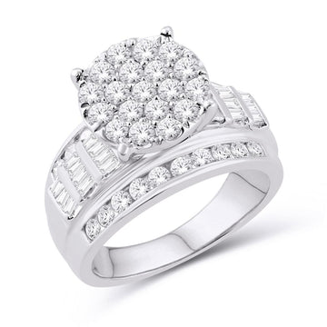 10KT White Gold 4.00 Carat Round Ladies Ring-0226263-WG