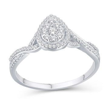 10KT White Gold 0.25 Carat Pear Ladies Ring-0226282-WG