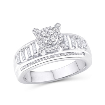 10KT White Gold 2.50 Carat Round Ladies Ring-0226299-WG