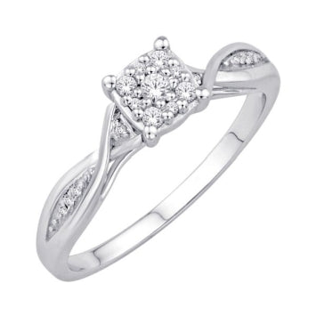 10KT White Gold 0.10 Carat Fashion Ladies Ring-0226306-WG