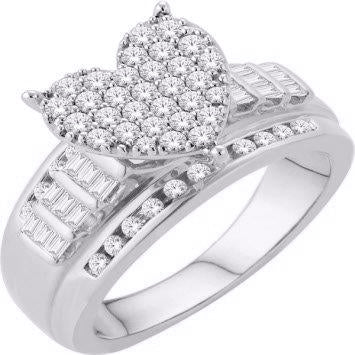 10KT White Gold 0.50 Carat Heart Ladies Ring-0226388-WG