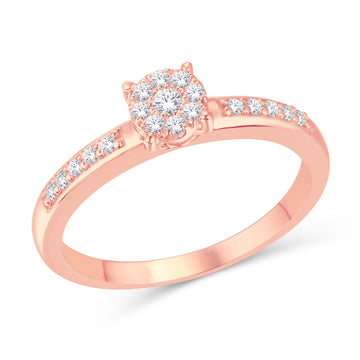 10KT Rose Gold 0.20 Carat Round Ladies Ring-0226416-RG