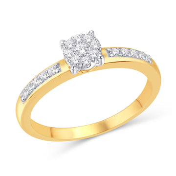 10KT Yellow Gold 0.18 Carat Round Ladies Ring-0226416-YG