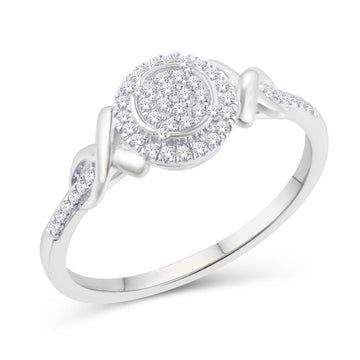 10KT White Gold 0.16 Carat Round Ladies Ring-0226915-WG