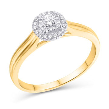 10KT Yellow Gold 0.13 Carat Round Ladies Ring-0226926-YG