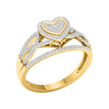 10KT Yellow Gold 0.33 Carat Heart Ladies Ring-0227293-YG