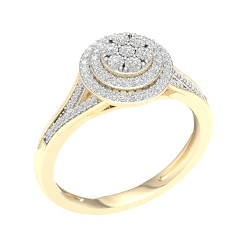 10KT Yellow Gold 0.25 Carat Round Ladies Ring-0227309-YG