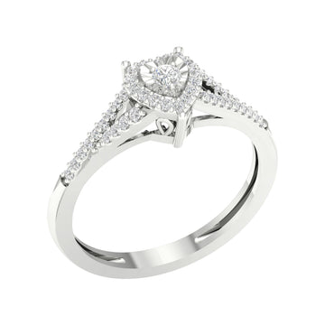 10KT White Gold 0.15 Carat Heart Ladies Ring-0227313-WG