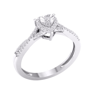 10KT White Gold 0.15 Carat Heart Ladies Ring-0227314-WG