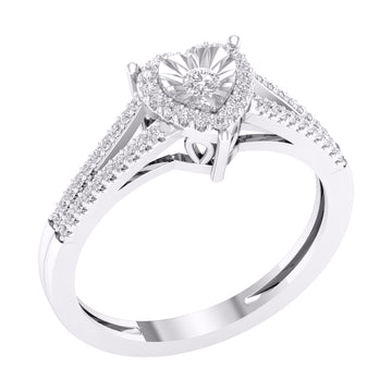 10KT White Gold 0.25 Carat Heart Ladies Ring-0227316-WG