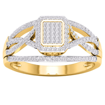 10KT Yellow Gold 0.33 Carat Cushion Ladies Ring-0227915-YG