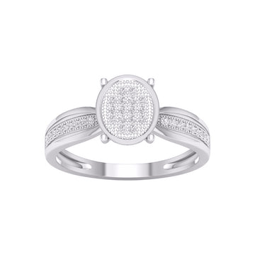 10KT White Gold 0.10 Carat Round Ladies Ring-0227938-WG