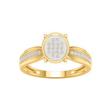 10KT Yellow Gold 0.10 Carat Round Ladies Ring-0227938-YG