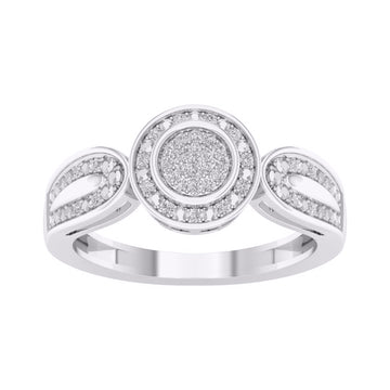 10KT White Gold 0.10 Carat Round Ladies Ring-0227945-WG