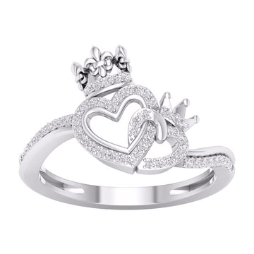 10KT White Gold 0.15 Carat Heart Ladies Ring-0227957-WG