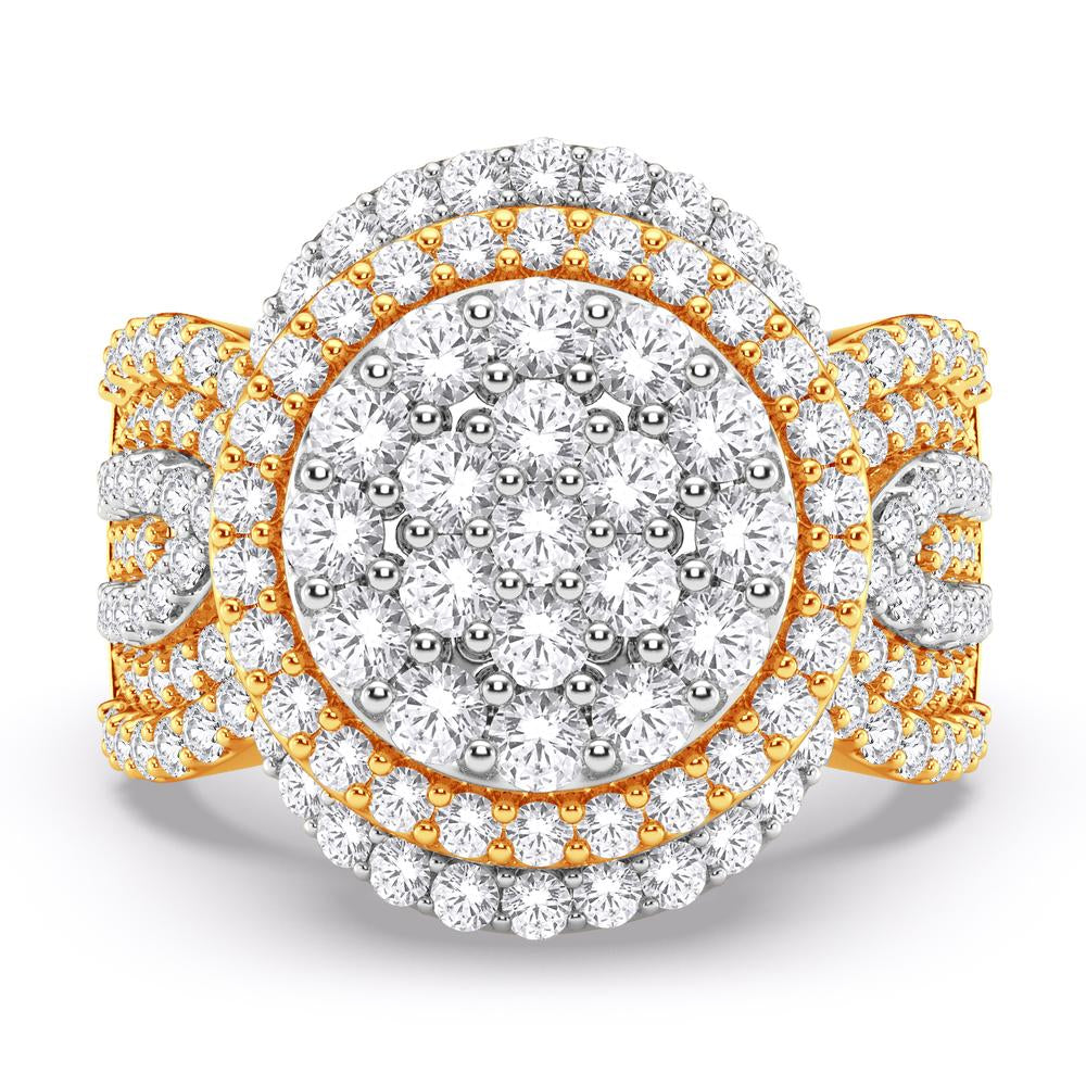 10KT Two-Tone (Yellow and White) Gold 2.11 Carat Round Ladies Ring-0228112-YW