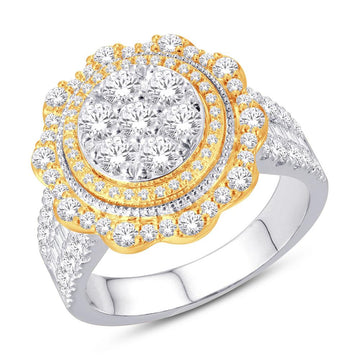 10KT Two-Tone (White and Yellow) Gold 1.81 Carat Round Ladies Ring-0228122-WY