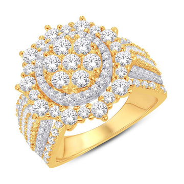 10KT Two-Tone (Yellow and White) Gold 2.24 Carat Round Ladies Ring-0228129-YW