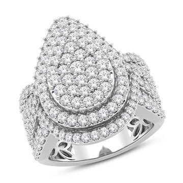 10KT White Gold 2.10 Carat Pear Ladies Ring-0228132-WG