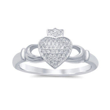 10KT White Gold 0.10 Carat Heart Ring-0229482-WG