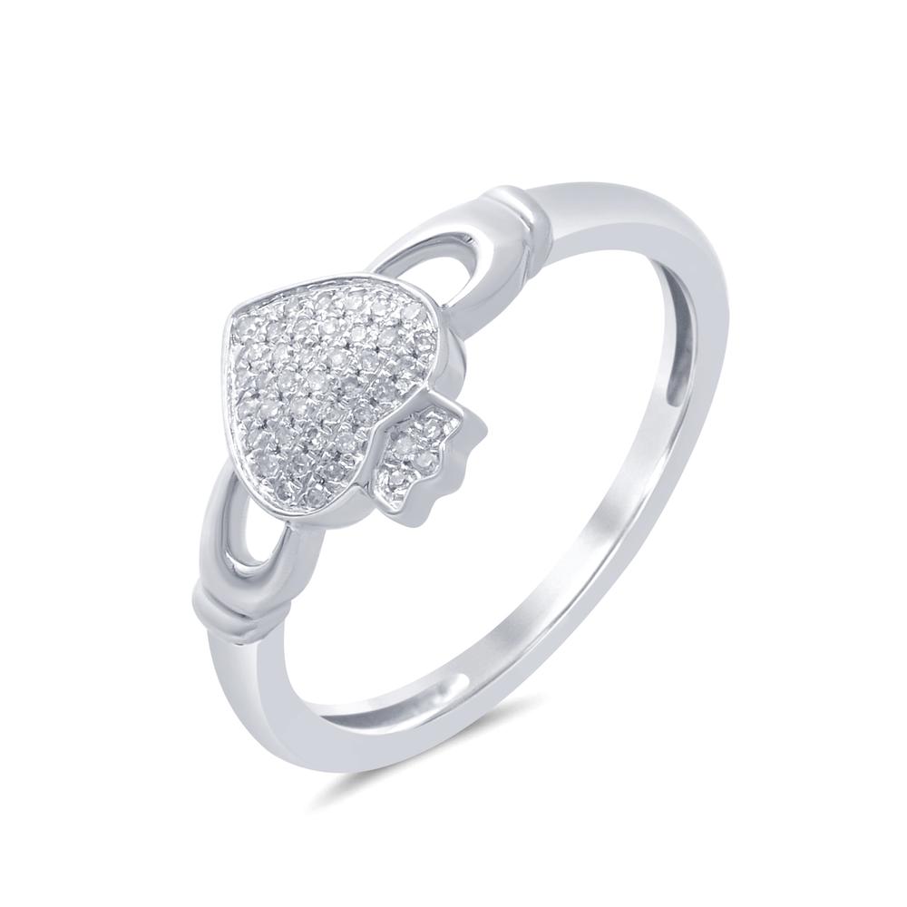 10KT White Gold 0.10 Carat Heart Ring-0229482-WG