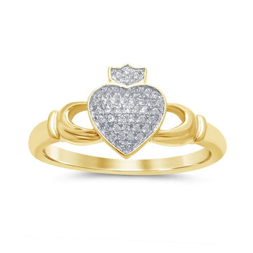 10KT Yellow Gold 0.10 Carat Heart Ring-0229482-YG