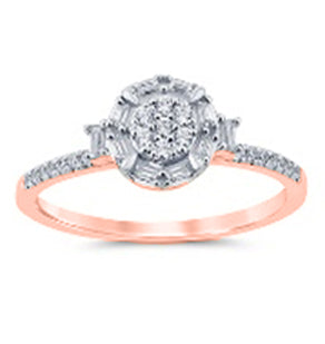 10KT Rose Gold 0.20 Carat Round Ladies Ring-0229678-RG