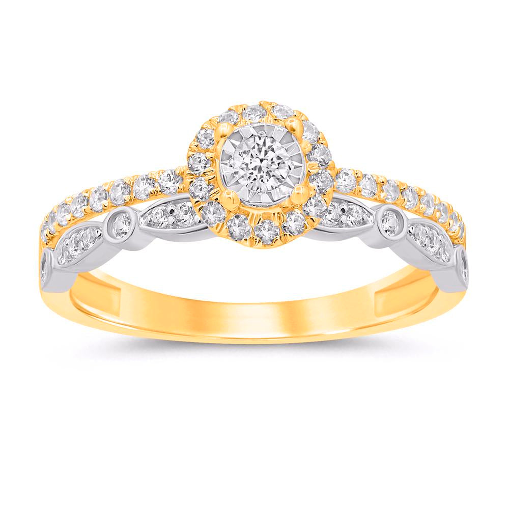 10KT Two-tone (Yellow and White) Gold 0.40 Carat Ladies Ring-0229954-YW