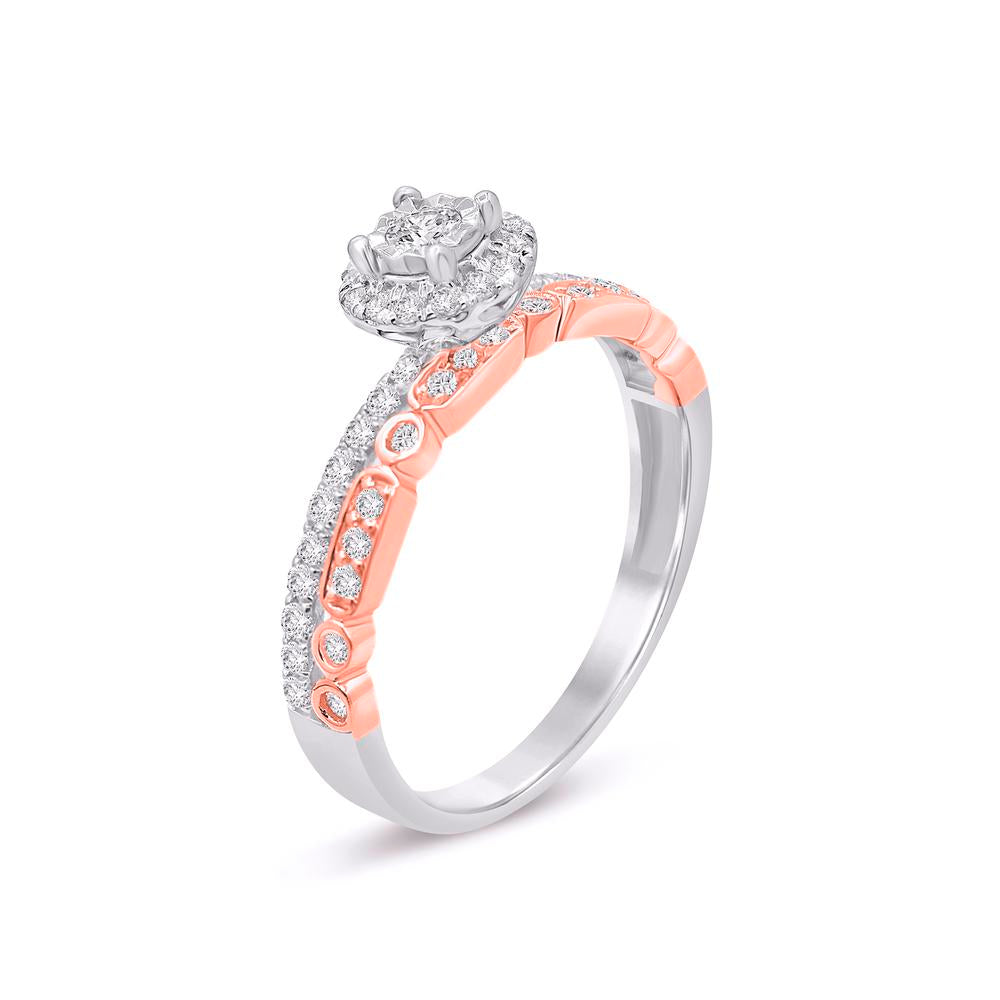 10KT Two-tone (Rose and White) Gold 0.40 Carat Ladies Ring-0229955-WR