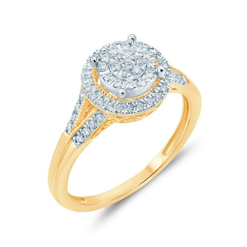 10KT Yellow Gold 0.25 Carat Round Ladies Ring-0229956-YG