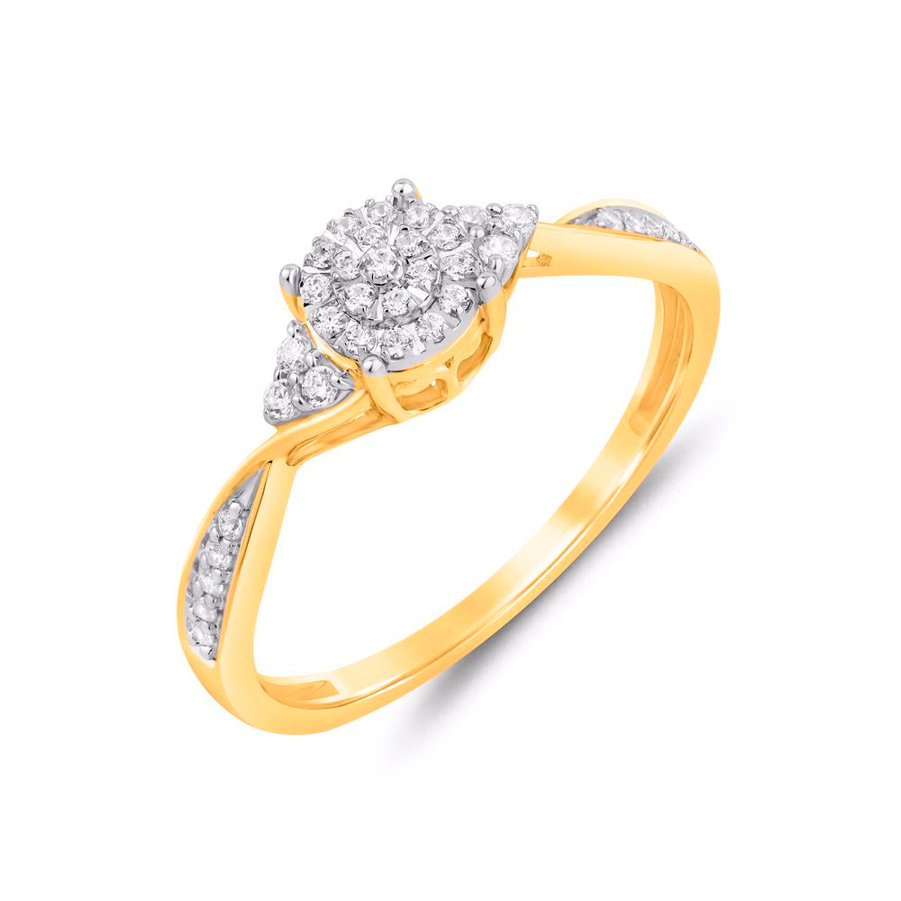 10KT Yellow Gold 0.15 Carat Round Ladies Ring-0229959-YG
