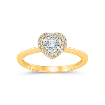 10KT Yellow Gold 0.20 Carat Heart Ladies Ring-0229972-YG