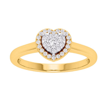 10KT Two-tone (Yellow and White) Gold 0.25 Carat Heart Ladies Ring-0229973-YW