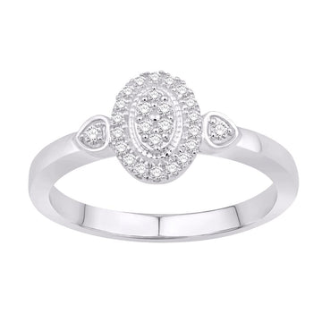 10KT White Gold 0.16 Carat Oval Ladies Ring-0232182-WG